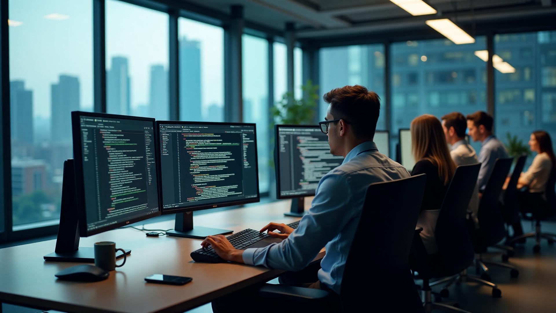 Python developers collaborating